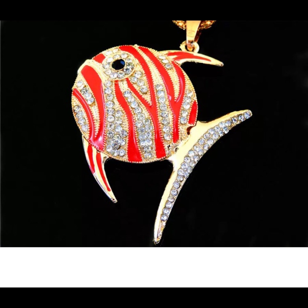 NWT Sweet Angel Fish Sweater Necklace